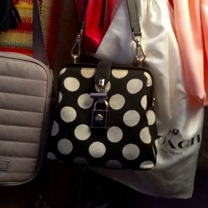 Kate Spade small black and white polka nut purse